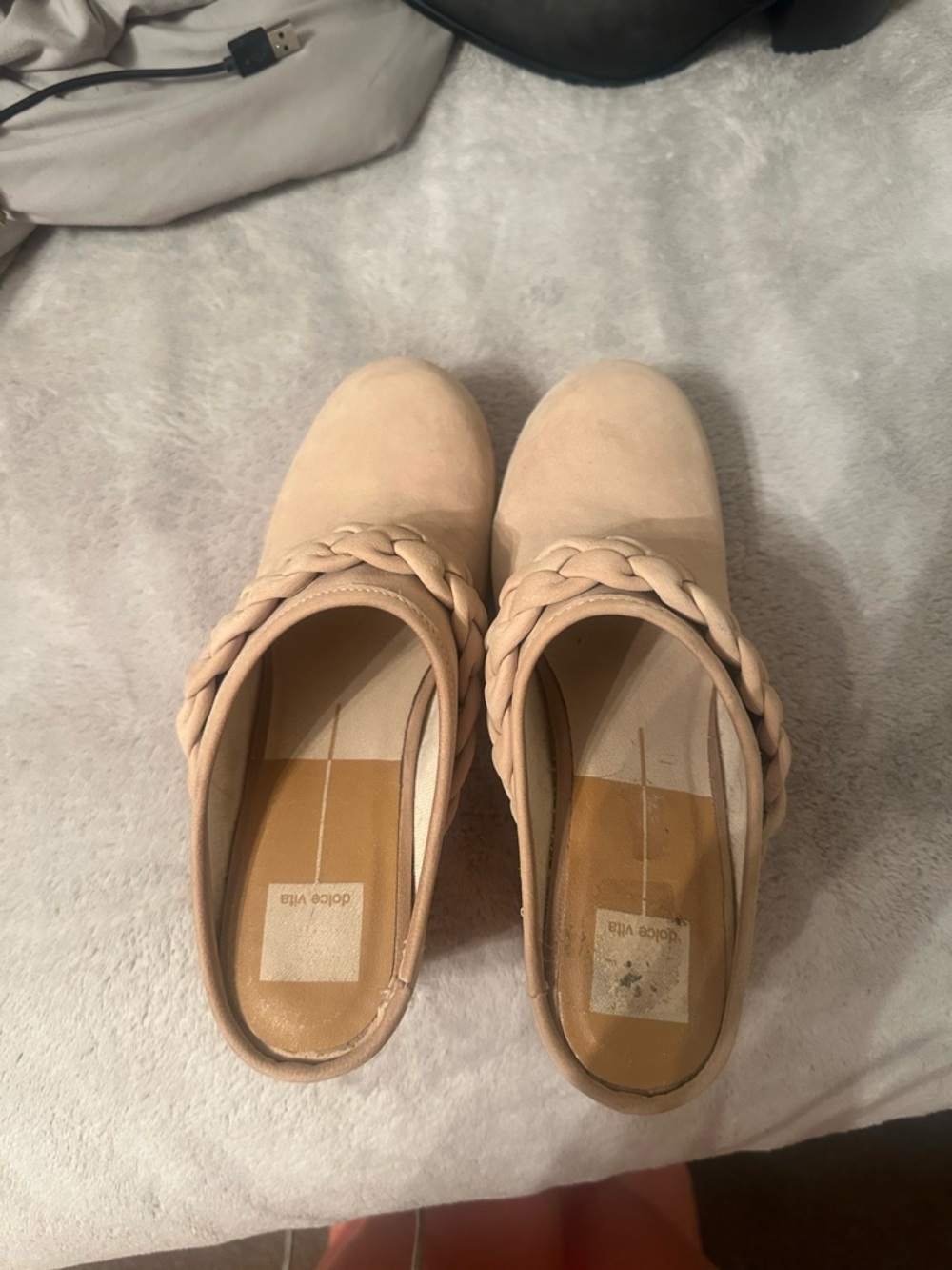 Dolce Vita Nude Braided Slip-On Mules